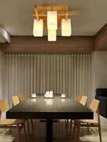 Japanese Square Wooden Art Ceiling Lamp