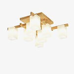 Japanese Square Wooden Art Ceiling Lamp
