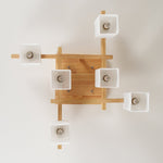 Japanese Square Wooden Art Ceiling Lamp