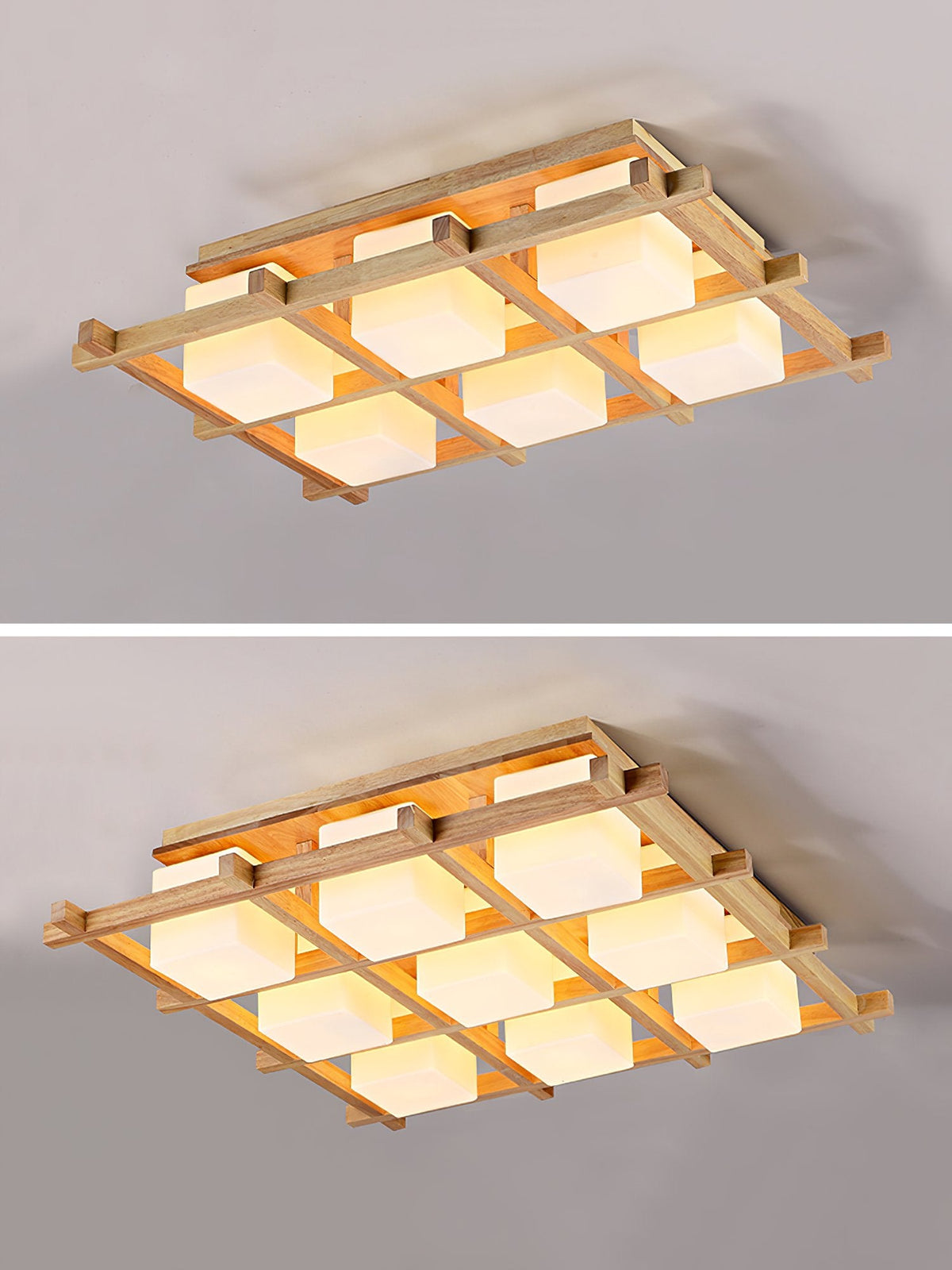 Japanese Style Lattice Ceiling Lamp