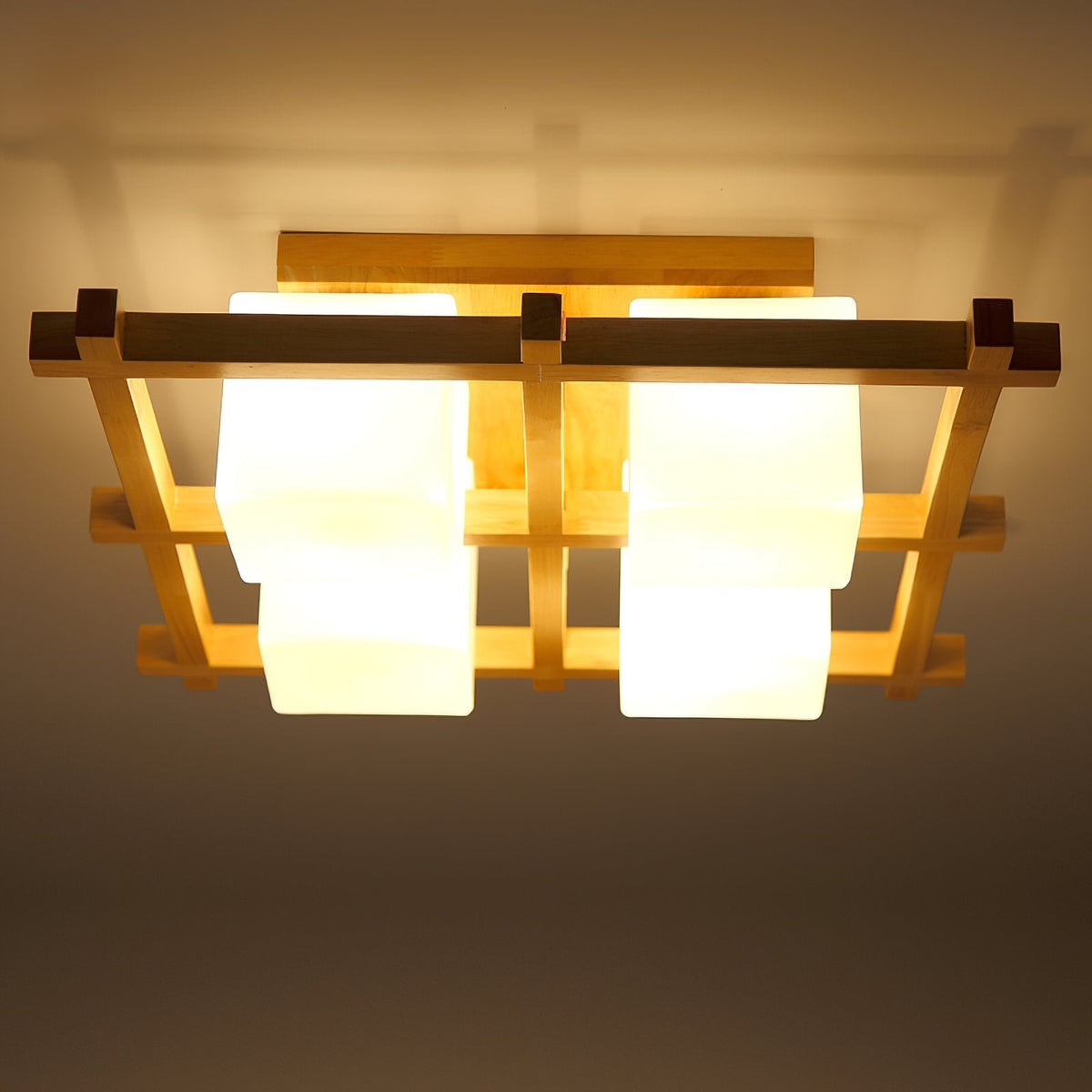 Japanese Style Lattice Ceiling Lamp