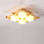 Japanese Style Lattice Ceiling Lamp