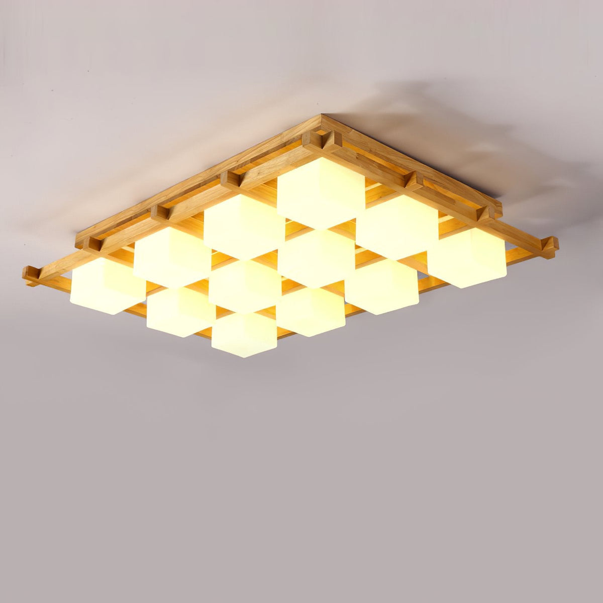 Japanese Style Lattice Ceiling Lamp
