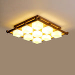 Japanese Style Lattice Ceiling Lamp