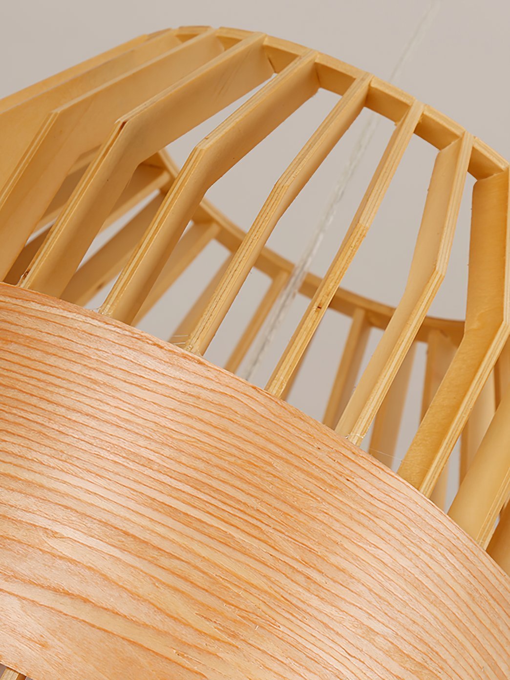 Japanese Wooden Bird Cage Pendant Light