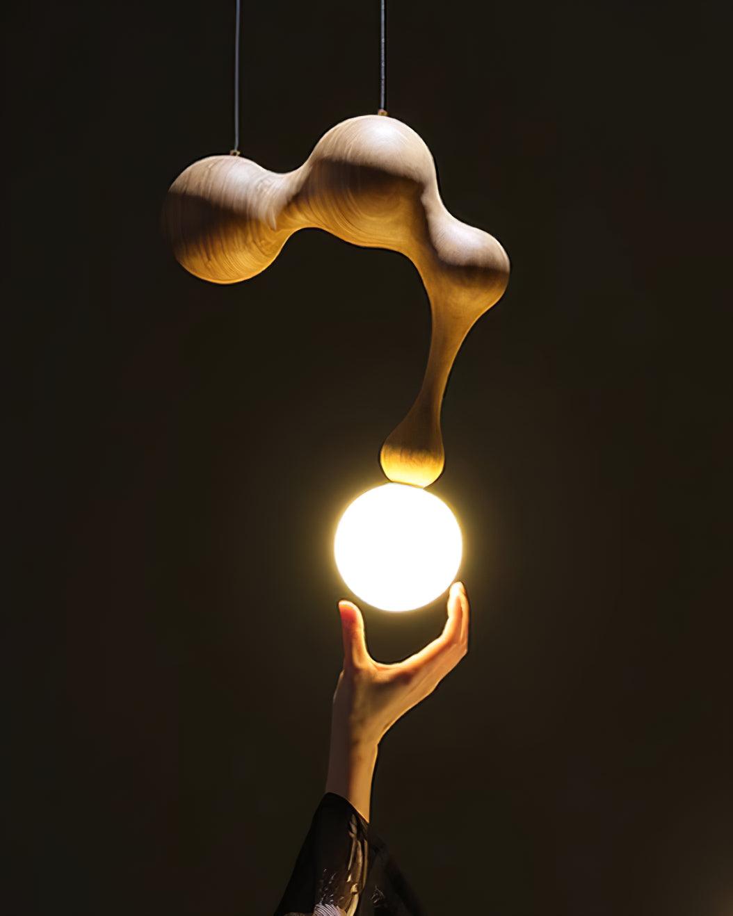 Jenna Wooden Pendant Light – Handcrafted Designer Hanging Lamp for Dining & Living Spaces