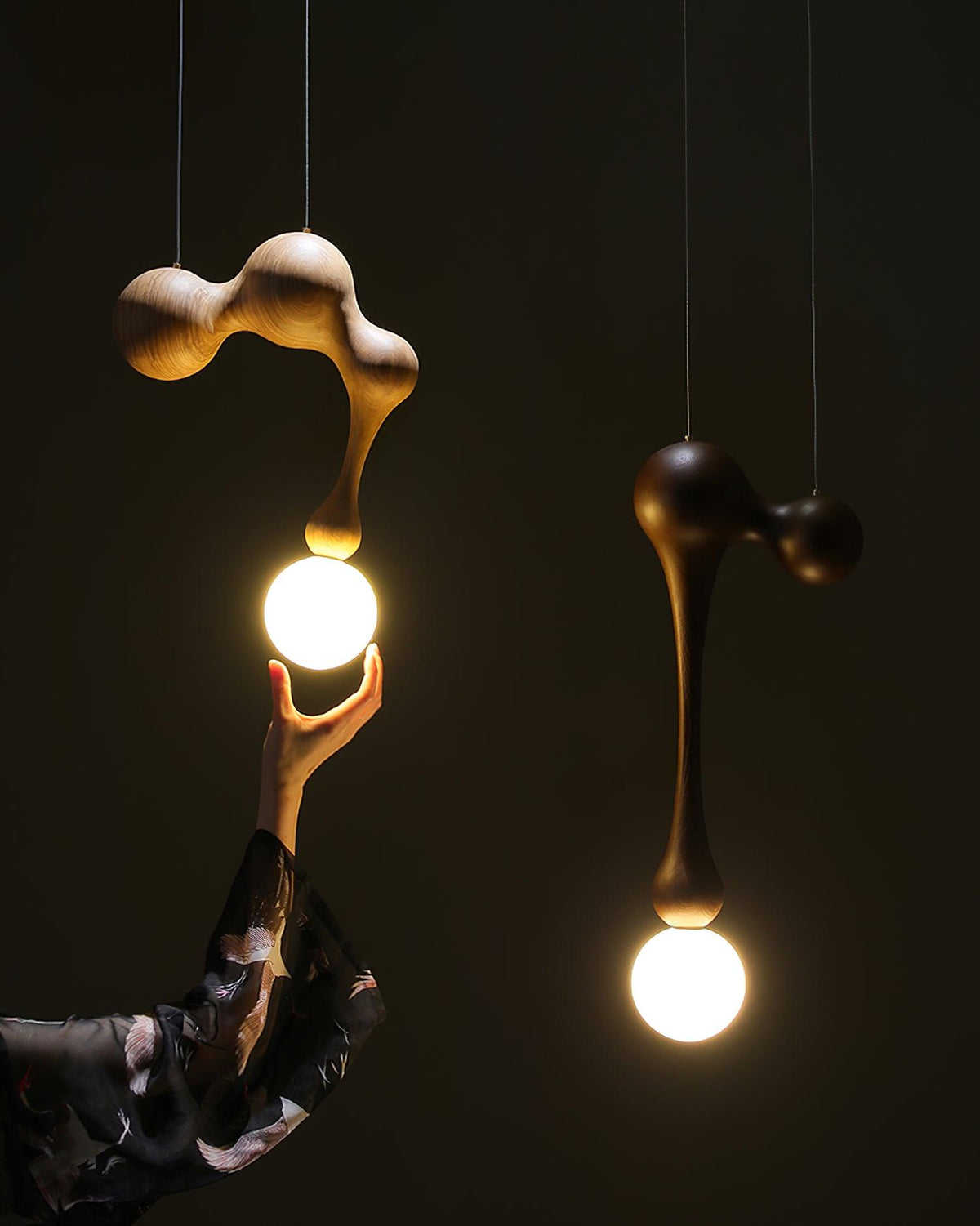 Jenna Wooden Pendant Light – Handcrafted Designer Hanging Lamp for Dining & Living Spaces