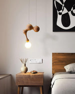 Jenna Wooden Pendant Light – Handcrafted Designer Hanging Lamp for Dining & Living Spaces