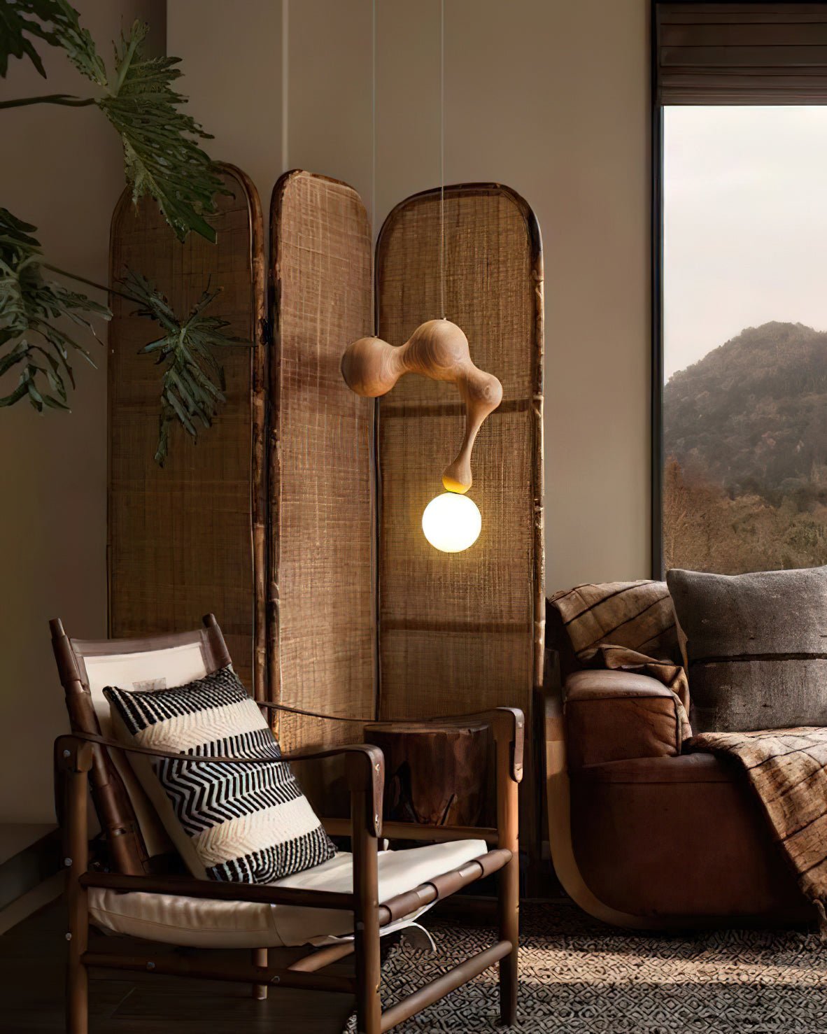 Jenna Wooden Pendant Light – Handcrafted Designer Hanging Lamp for Dining & Living Spaces
