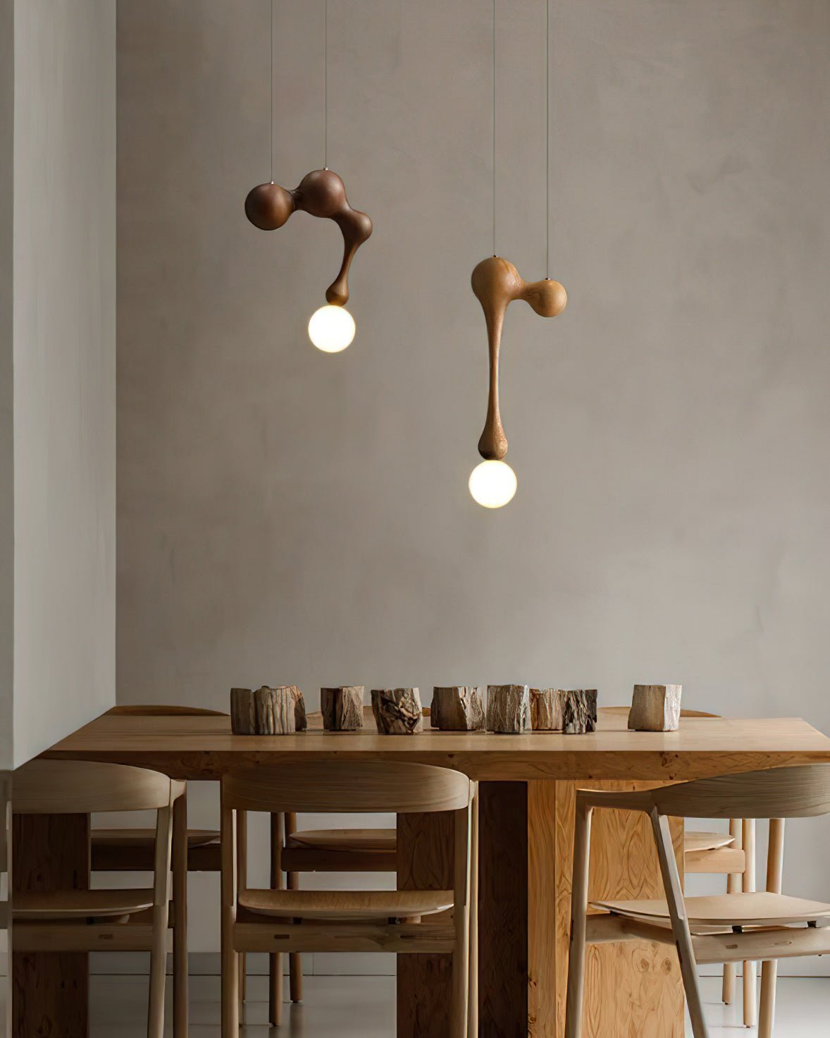 Jenna Wooden Pendant Light – Handcrafted Designer Hanging Lamp for Dining & Living Spaces