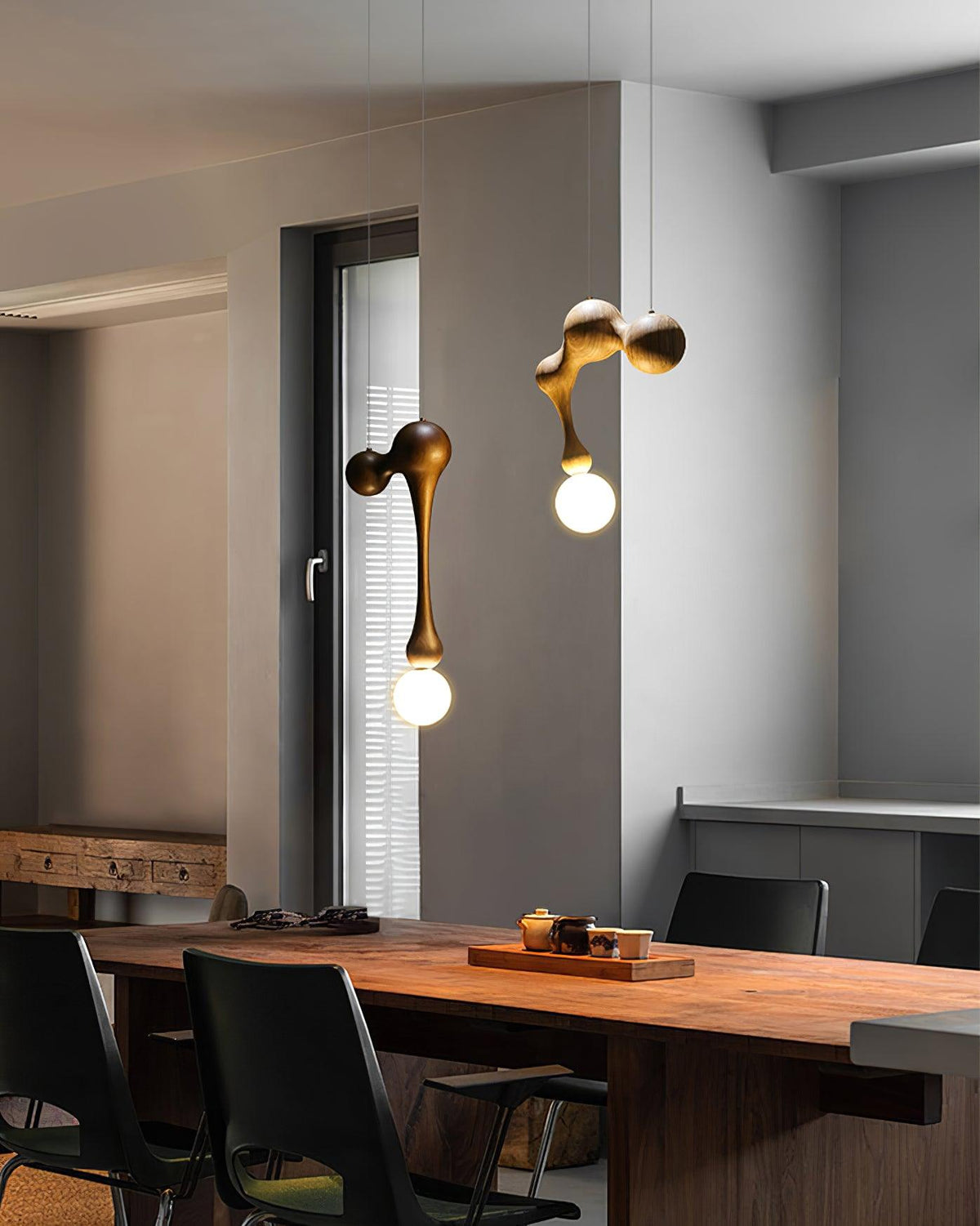 Jenna Wooden Pendant Light – Handcrafted Designer Hanging Lamp for Dining & Living Spaces