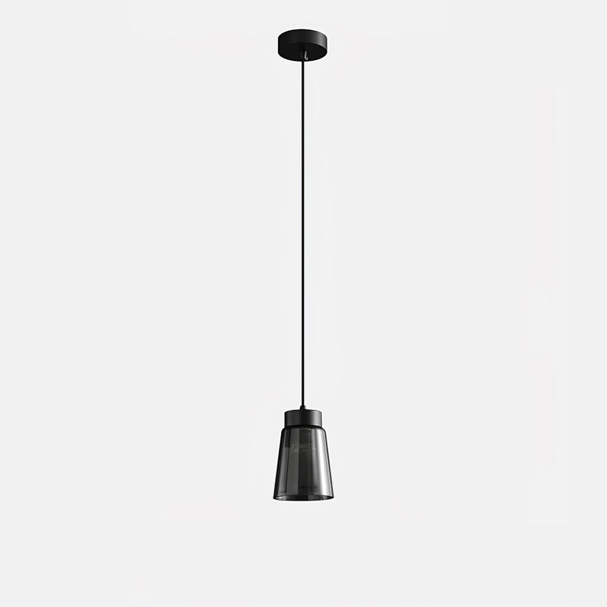 Jerez2 Modern LED Pendant Light in Smokey Gray Glass for Dining Room & Kitchen Island