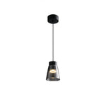 Jerez2 Modern LED Pendant Light in Smokey Gray Glass for Dining Room & Kitchen Island