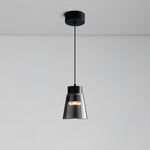 Jerez2 Modern LED Pendant Light in Smokey Gray Glass for Dining Room & Kitchen Island