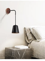 Jorren Wall Sconce in Black Travertine and Walnut