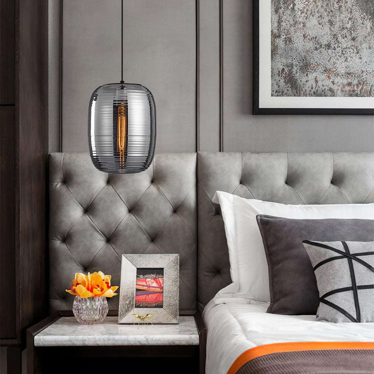 Joselina Glass Pendant Light – Contemporary Gold Finish Ceiling Lamp