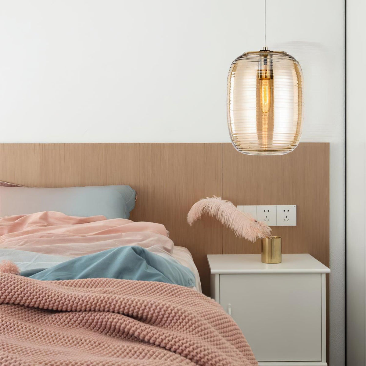 Joselina Glass Pendant Light – Contemporary Gold Finish Ceiling Lamp