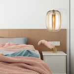 Joselina Glass Pendant Light – Contemporary Gold Finish Ceiling Lamp