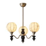 Juliette Fabric Chandelier – Modern Wood & Iron Pendant Light for Dining Room and Living Room