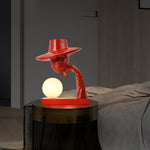 Juni Sculptural Resin Table Lamp with Glass Shade