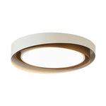 Kaelen Duet Flush Mount Ceiling Light – Modern LED Wood Grain & Iron