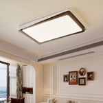 Kaelen Duet Flush Mount Ceiling Light – Modern LED Wood Grain & Iron
