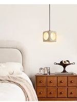 Kaelis Travertine Pendant Light – Sculptural Stone Cube Lamp for Modern Interiors