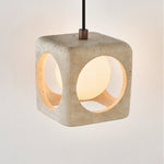 Kaelis Travertine Pendant Light – Sculptural Stone Cube Lamp for Modern Interiors