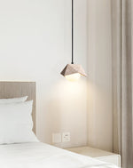Kaelo Pendant Light in Yellow Travertine with Glass Globe