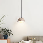 Kaelo Pendant Light in Yellow Travertine with Glass Globe