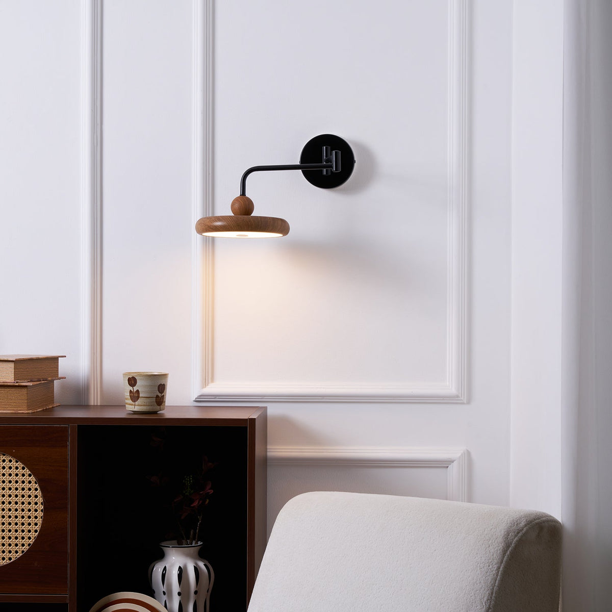 Karlin Swing Arm LED Wall Sconce in Metal and Acrylic