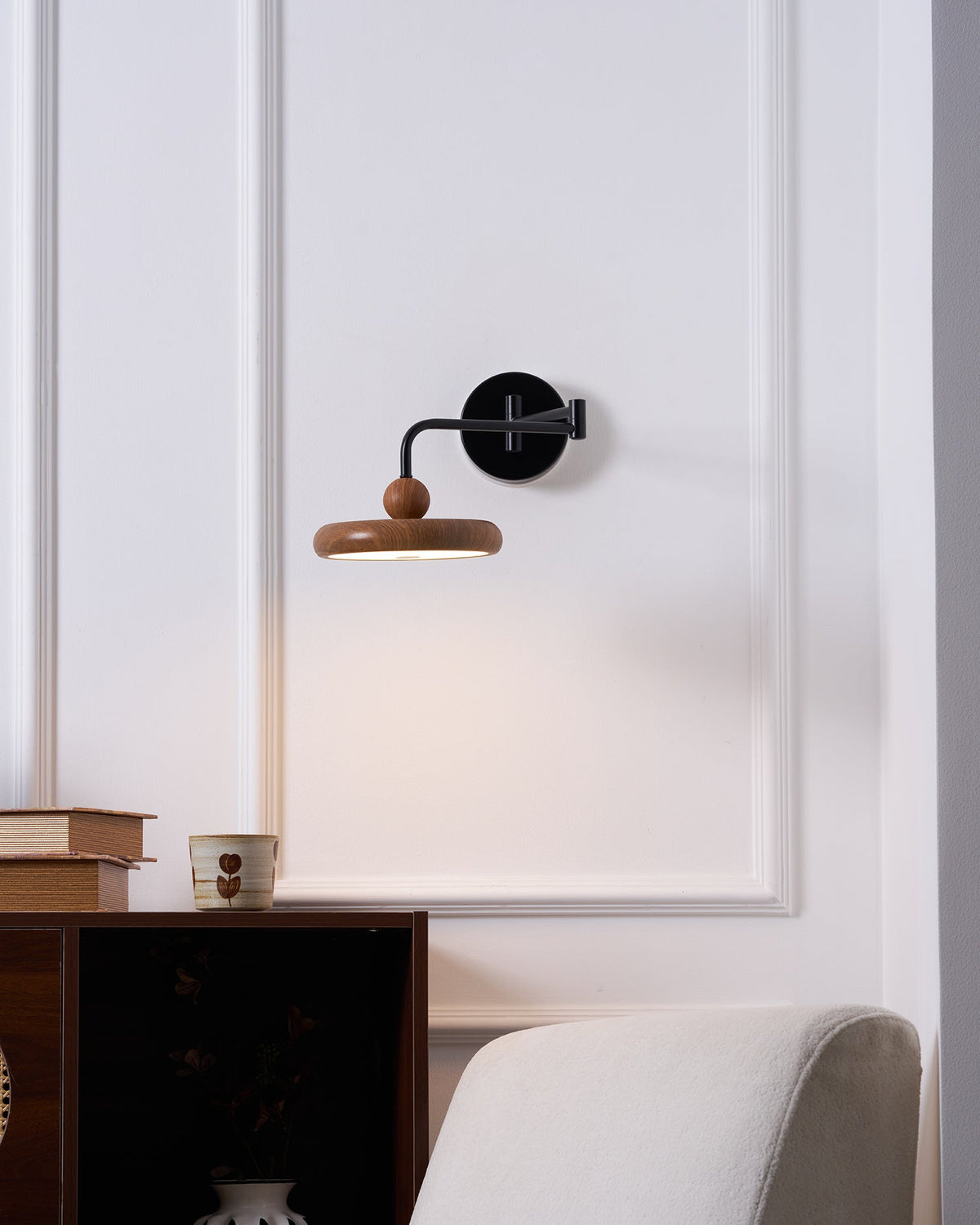 Karlin Swing Arm LED Wall Sconce in Metal and Acrylic