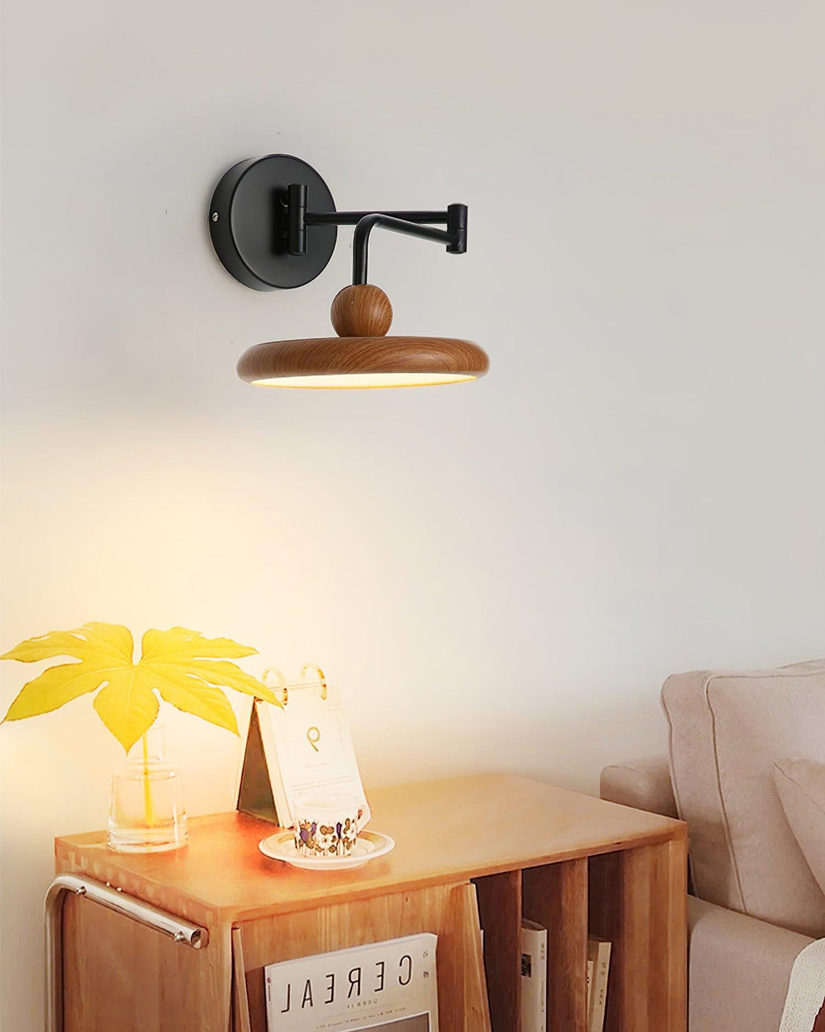 Karlin Swing Arm LED Wall Sconce in Metal and Acrylic