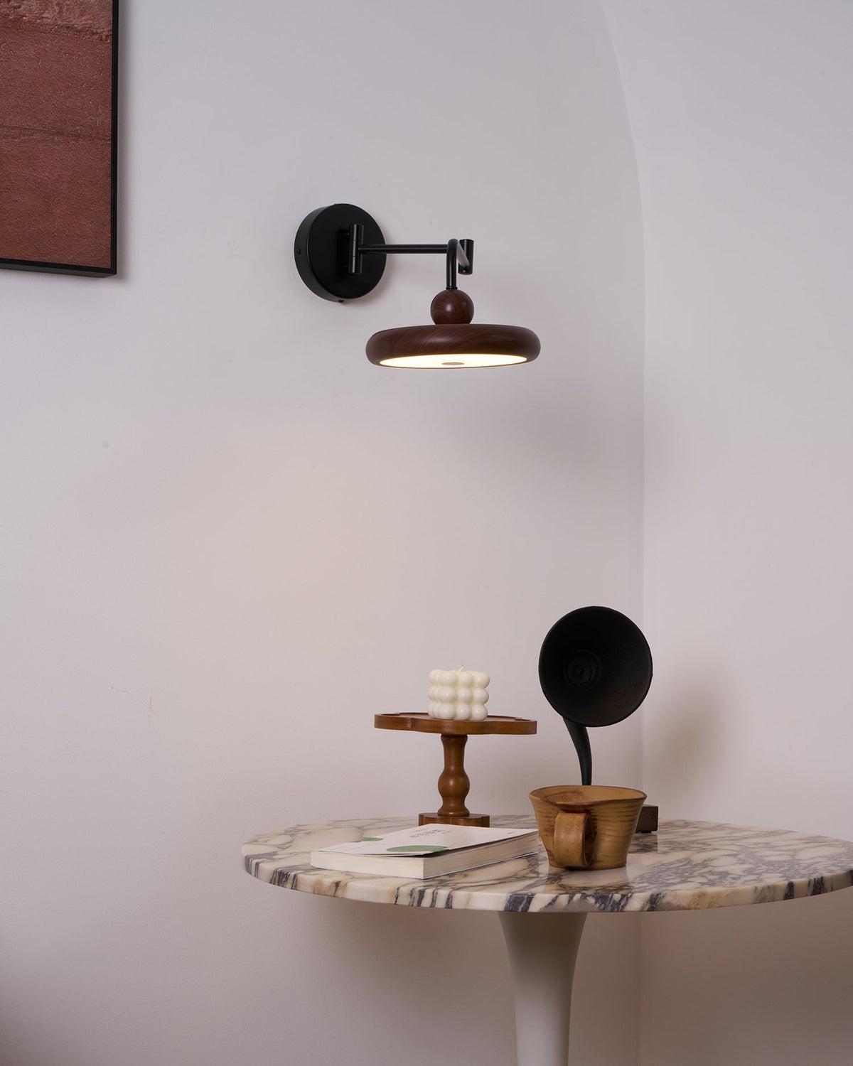 Karlin Swing Arm LED Wall Sconce in Metal and Acrylic