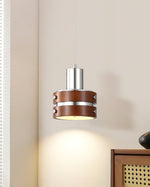 Karry Pendant Light in Chrome and Walnut Wood for Modern Interiors