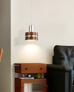 Karry Pendant Light in Chrome and Walnut Wood for Modern Interiors