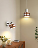 Karry Pendant Light in Chrome and Walnut Wood for Modern Interiors