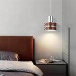 Karry Pendant Light in Chrome and Walnut Wood for Modern Interiors