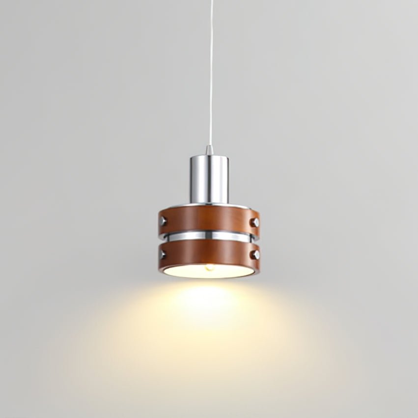 Karry Pendant Light in Chrome and Walnut Wood for Modern Interiors