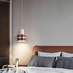 Karry Pendant Light in Chrome and Walnut Wood for Modern Interiors