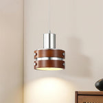 Karry Pendant Light in Chrome and Walnut Wood for Modern Interiors