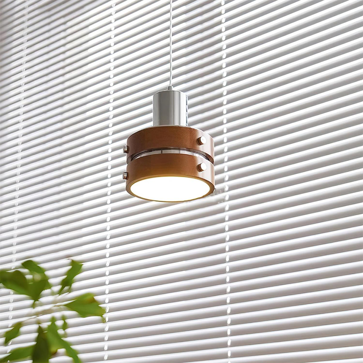 Karry Pendant Light in Chrome and Walnut Wood for Modern Interiors