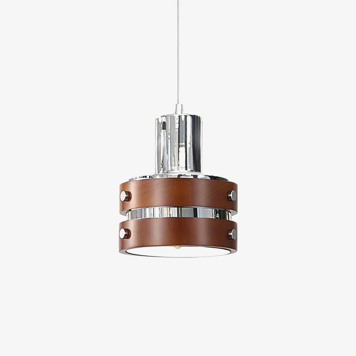 Karry Pendant Light in Chrome and Walnut Wood for Modern Interiors