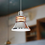 Karry Pendant Light in Chrome and Walnut Wood for Modern Interiors