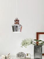 Karry Pendant Light in Chrome and Walnut Wood for Modern Interiors
