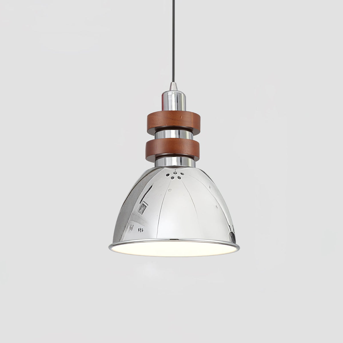 Karry Pendant Light in Chrome and Walnut Wood for Modern Interiors