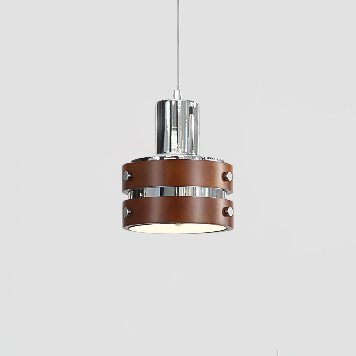 Karry Pendant Light in Chrome and Walnut Wood for Modern Interiors