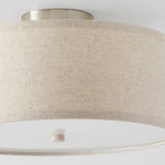 Kasha Linen Flush Mount Ceiling Light – Modern Minimalist Fabric Shade for Bedroom and Living Room