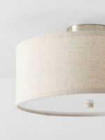 Kasha Linen Flush Mount Ceiling Light – Modern Minimalist Fabric Shade for Bedroom and Living Room