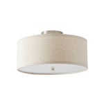 Kasha Linen Flush Mount Ceiling Light – Modern Minimalist Fabric Shade for Bedroom and Living Room